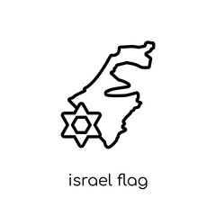 Israel flag icon. Trendy modern flat linear vector Israel flag icon on white background from thin line Country Flags collection