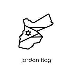 Jordan flag icon. Trendy modern flat linear vector Jordan flag icon on white background from thin line Country Flags collection