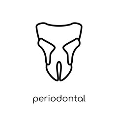 Periodontal disease icon. Trendy modern flat linear vector Periodontal disease icon on white background from thin line Diseases collection