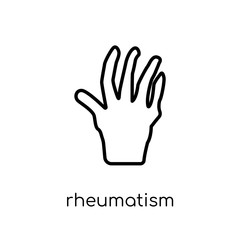 Fototapeta na wymiar Rheumatism icon. Trendy modern flat linear vector Rheumatism icon on white background from thin line Diseases collection