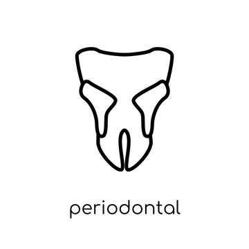 Periodontal disease icon. Trendy modern flat linear vector Periodontal disease icon on white background from thin line Diseases collection