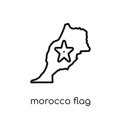 Morocco flag icon. Trendy modern flat linear vector Morocco flag icon on white background from thin line Country Flags collection