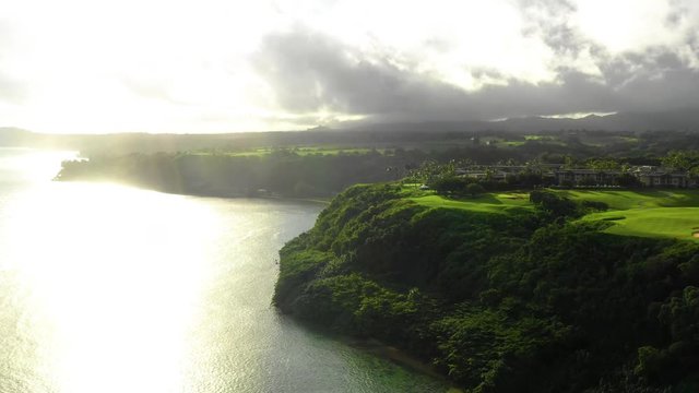 Unreal Bright Tropical Sun Light Rise Up Reveal Princeville Kauai Hawaii