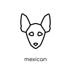 Mexican Hairless Dog dog icon. Trendy modern flat linear vector Mexican Hairless Dog dog icon on white background from thin line dogs collection
