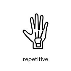 Repetitive strain injury icon. Trendy modern flat linear vector Repetitive strain injury icon on white background from thin line Diseases collection