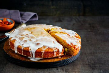 Almond cake with sugar glaze