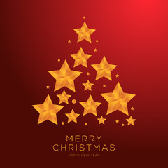 Merry christmas and happy new year.  Greeting card and poster design. Gift card. Sale voucher, Gift Box. Web banner. Holiday present set. Vector, Illustration.