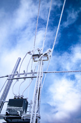 Frost on electrical wires