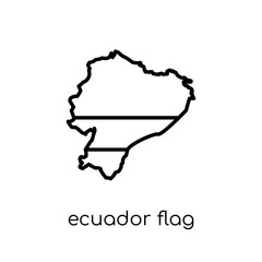 Ecuador flag icon. Trendy modern flat linear vector Ecuador flag icon on white background from thin line Country Flags collection