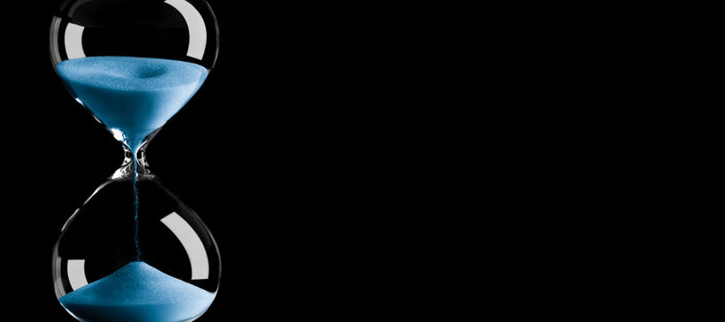  Hourglass With Blue Sand / Time Concept