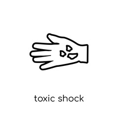 Toxic shock syndrome icon. Trendy modern flat linear vector Toxic shock syndrome icon on white background from thin line Diseases collection