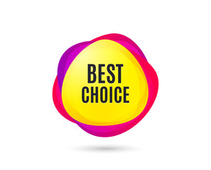 Best choice. Special offer Sale sign. Advertising Discounts symbol. Gradient sales tag. Abstract shopping banner. Template for design. Best choice vector