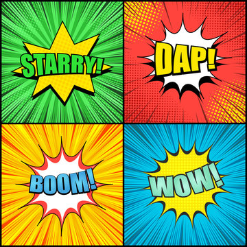 Comic pages colorful templates