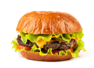 burger isolated on white background