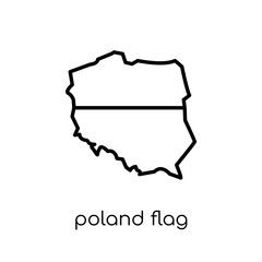 Poland flag icon. Trendy modern flat linear vector Poland flag icon on white background from thin line Country Flags collection
