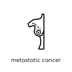 Metastatic cancer icon. Trendy modern flat linear vector Metastatic cancer icon on white background from thin line Diseases collection