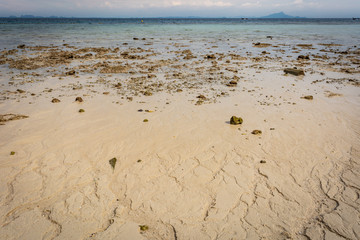Beach near Krabi, Thailand, sunny beach, rocks, sand, azure water, sea, islands in the background
