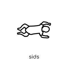SIDS icon. Trendy modern flat linear vector SIDS icon on white background from thin line Diseases collection