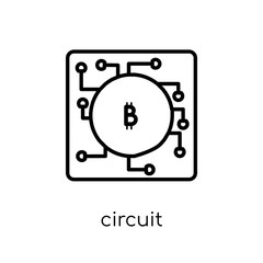 Circuit icon. Trendy modern flat linear vector Circuit icon on white background from thin line Cryptocurrency economy and finance collection