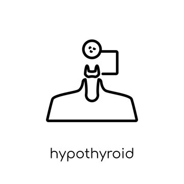 Hypothyroid icon. Trendy modern flat linear vector Hypothyroid icon on white background from thin line Diseases collection