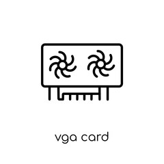 Vga card icon. Trendy modern flat linear vector Vga card icon on white background from thin line Cryptocurrency economy and finance collection