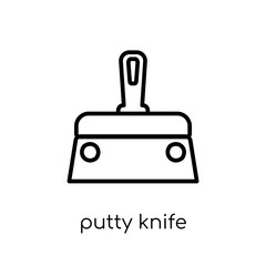 Putty knife icon. Trendy modern flat linear vector Putty knife icon on white background from thin line Construction collection
