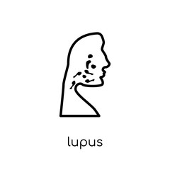 Lupus icon. Trendy modern flat linear vector Lupus icon on white background from thin line Diseases collection