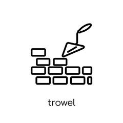Trowel icon. Trendy modern flat linear vector Trowel icon on white background from thin line Construction collection