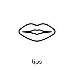 Lips icon. Trendy modern flat linear vector Lips icon on white background from thin line Dentist collection