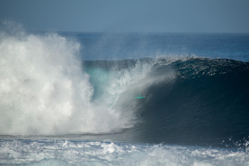 surfer in action on a big wave
