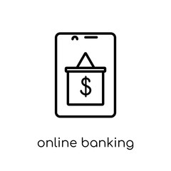 Online banking icon. Trendy modern flat linear vector Online ban