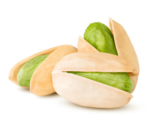 pistachio isolated on white background, clipping path, full depth of field