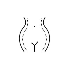 Abdominoplasty, woman icon. Element of anti aging outline icon for mobile concept and web apps. Thin line Abdominoplasty, woman icon can be used for web and mobile