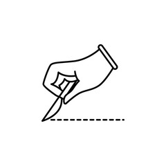 Hand , knife, surgery icon. Element of anti aging outline icon for mobile concept and web apps. Thin line Hand , knife, surgery icon can be used for web and mobile