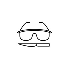 Glasses, surgery, knife icon. Element of anti aging outline icon for mobile concept and web apps. Thin line Glasses, surgery, knife icon can be used for web and mobile