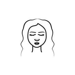 Woman, nose, Rhinoplasty icon. Element of anti aging outline icon for mobile concept and web apps. Thin line Woman, nose, Rhinoplasty icon can be used for web and mobile
