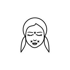 Woman, correction  wrinkle icon. Element of anti aging outline icon for mobile concept and web apps. Thin line Woman, correction  wrinkle icon can be used for web and mobile