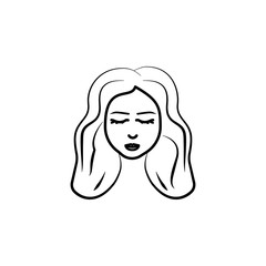 Beautiful hair, woman icon. Element of anti aging outline icon for mobile concept and web apps. Thin line Beautiful hair, woman icon can be used for web and mobile