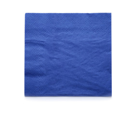 Paper napkin on white background, top view