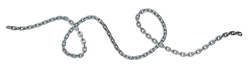 Foto op Aluminium Curved steel chain 3D © djmilic