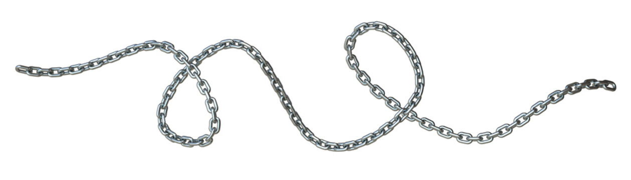 Curved steel chain 3D