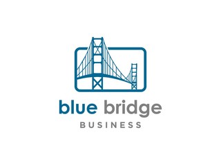 blue bridge  logo design inspiration