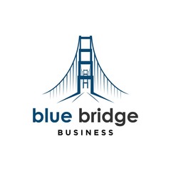 blue bridge  logo design inspiration