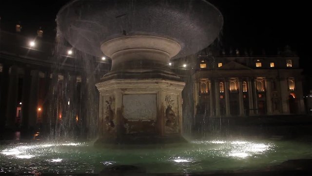 Bernini's Fountain in St. Peter's Square at Vatican City, Rome. Water Detail. 