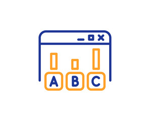 Survey results line icon. Best answer sign. Business stats symbol. Colorful outline concept. Blue and orange thin line color icon. Survey results Vector