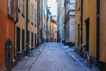 Fototapeta na wymiar street in Stockholm 