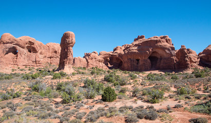 Fototapeta premium A landscape view of Arches National Park in Utah, near Moab.