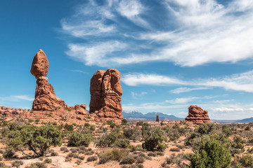 A landscape view of Arches National Park in Utah, near Moab.