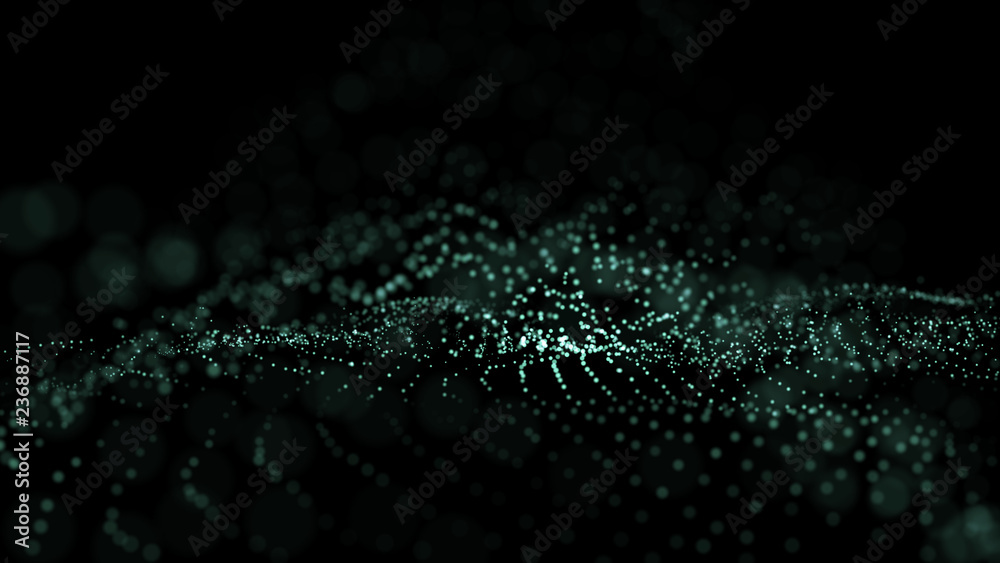 Poster big data visualization 3d. digital background. data threads plot. big data. abstract 3d big data vis