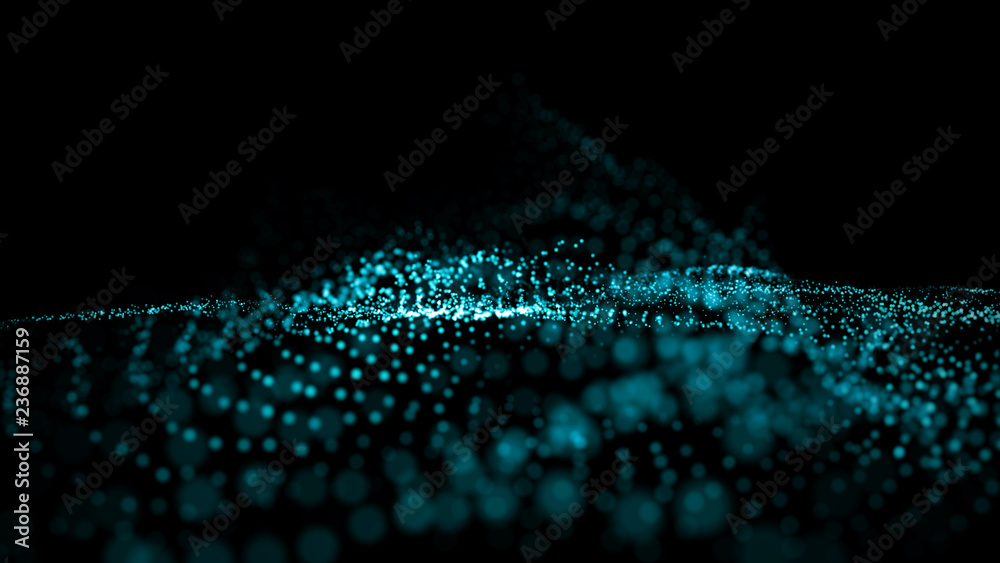 Poster big data visualization 3d. digital background. data threads plot. big data. abstract 3d big data vis